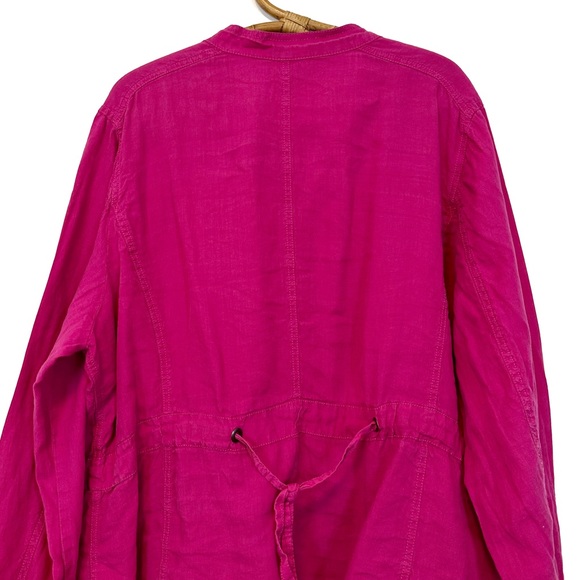 Eileen Fisher Woman | Pink Linen Cinch Waist Jacket Size 3X - Picture 6 of 13